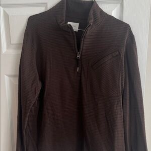 Billy Reid Dark Brown Zip-Up Sweater